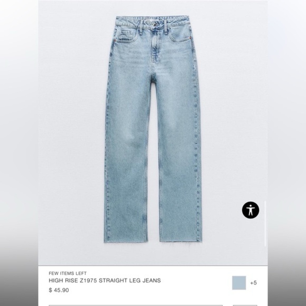 Light Blue Women's High Rise Straight Leg Jeans US 0